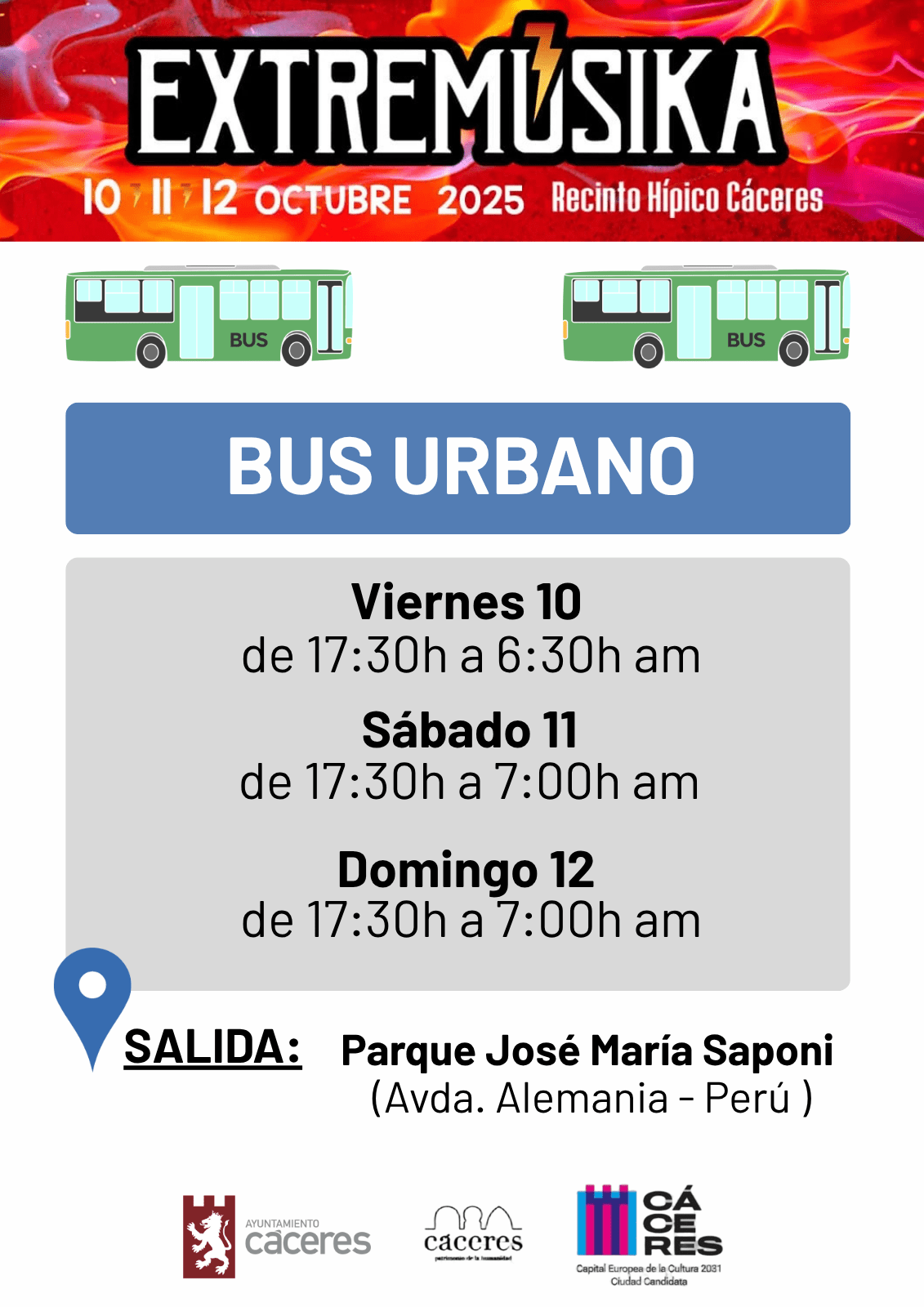 el-ayuntamiento-de-caceres-pone-en-marcha-un-servicio-extraordinario-de-autobuses-al-recinto-ferial-durante-la-celebracion-de-extremusika