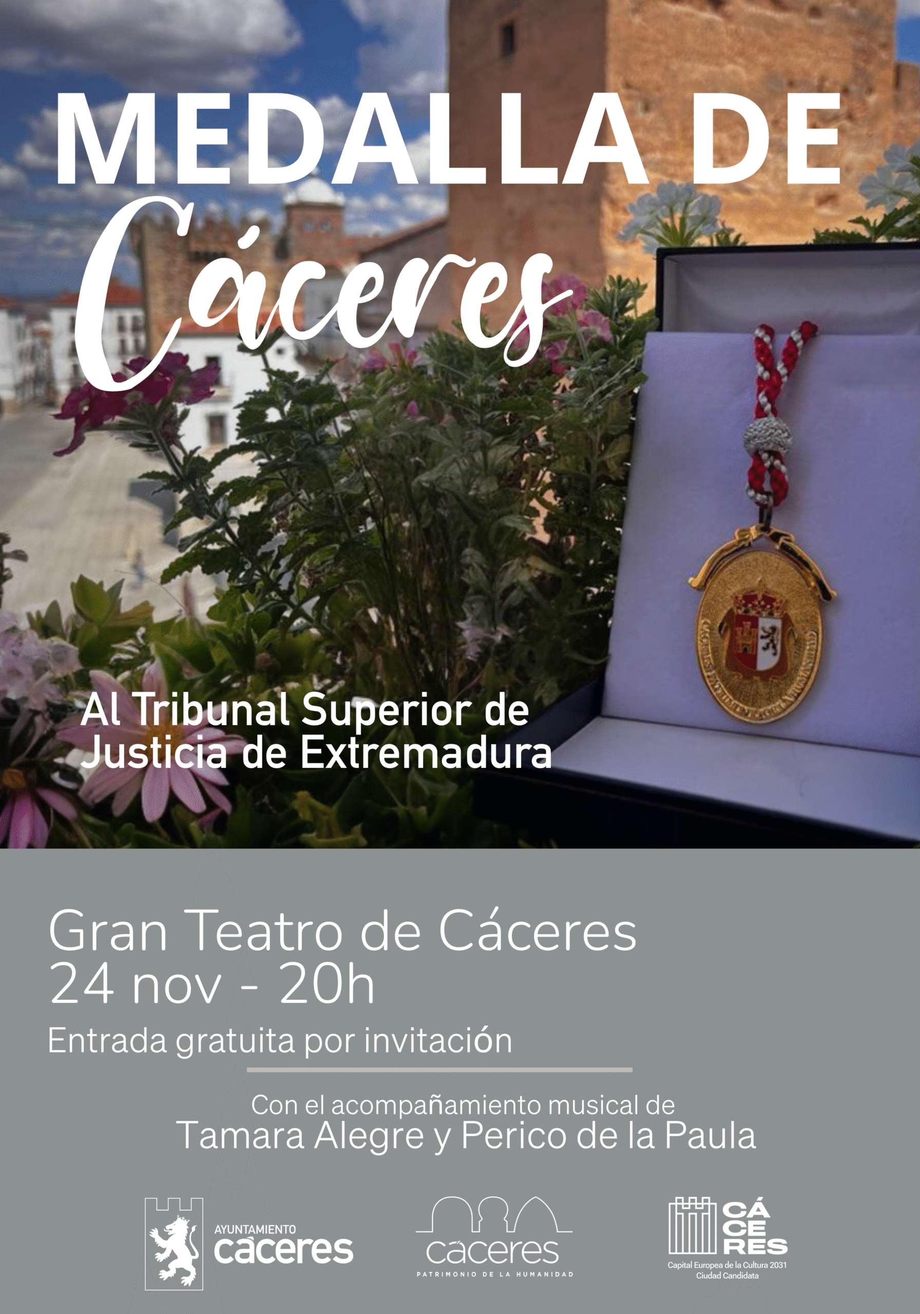el-alcalde-de-caceres-invita-a-los-cacerenos-a-asistir-al-acto-de-entrega-de-la-medalla-de-la-ciudad-al-tsjex