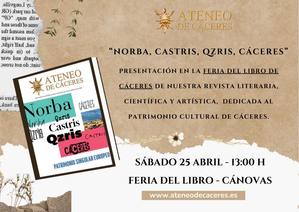 feria-del-libro-caceres-2026:-presentacion-de-nuestra-revista-«norba,-castris,-qzris,-caceres»