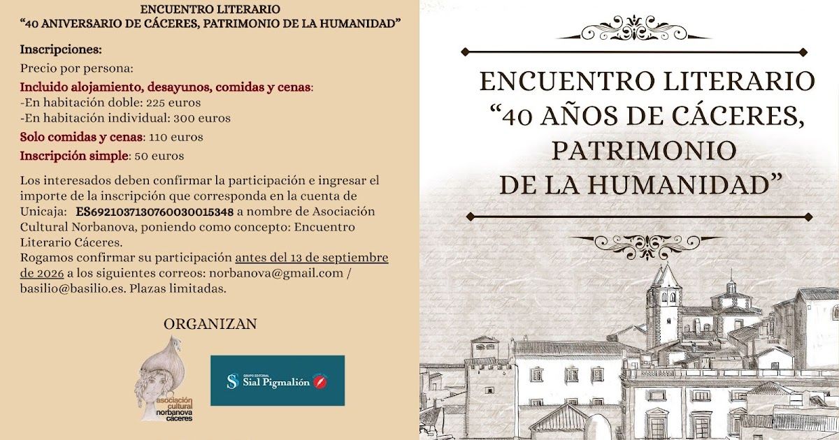 anunciamos-programa-del-«encuentro-literario-40-anos-de-caceres,-patrimonio-de-la-humanidad»